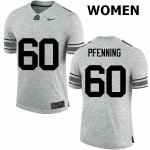 Women's Ohio State Buckeyes #60 Blake Pfenning Gray Nike NCAA College Football Jersey Holiday GTI1844FW